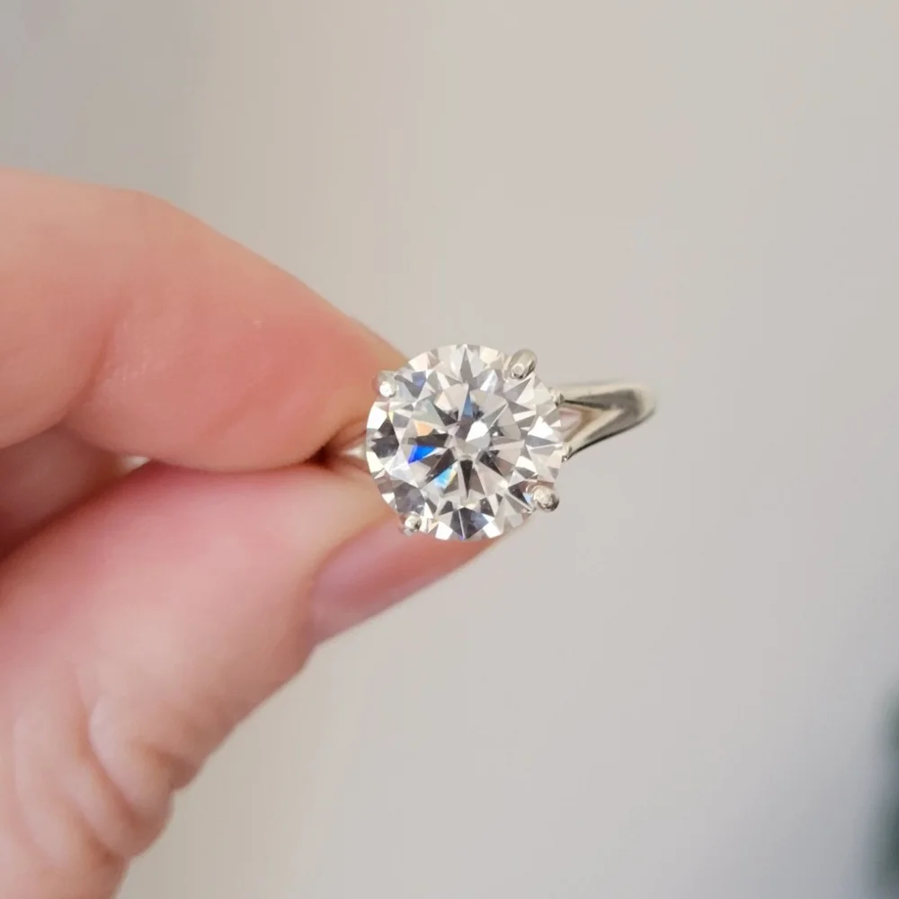 New 4ct Certified Moissanite Engagement Ring, size 7 - Picture 4 of 11